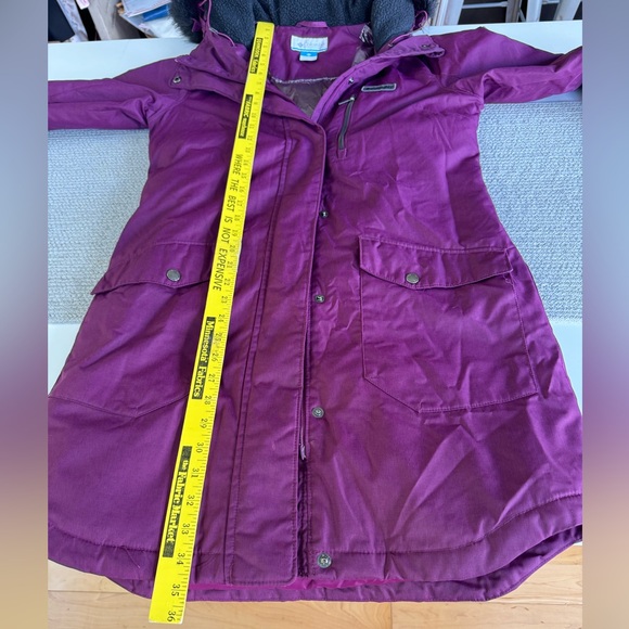 Columbia Purple Black Faux Fur Hooded Anorak Parka Winter Jacket Size Small - Picture 10 of 15